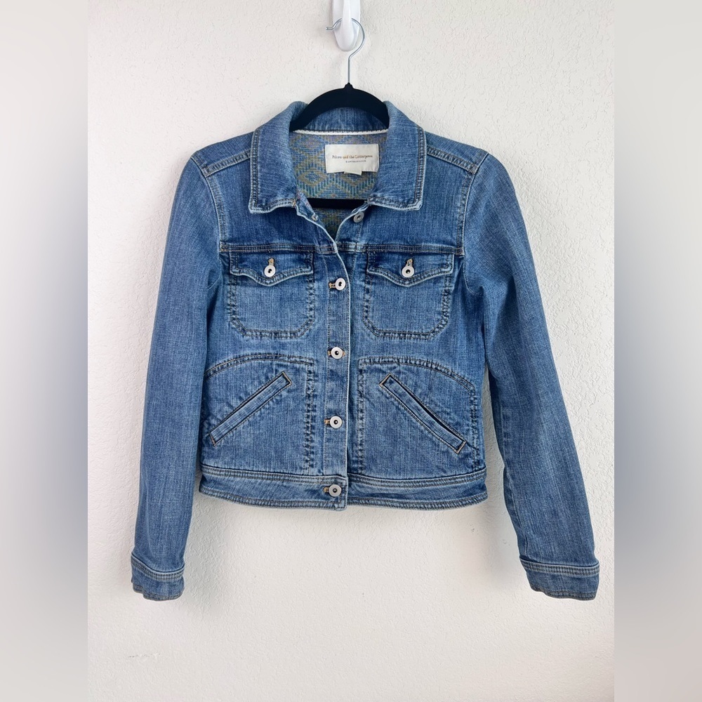 Pilcro and The Letterpress Blue Jeans Jacket Sz Small